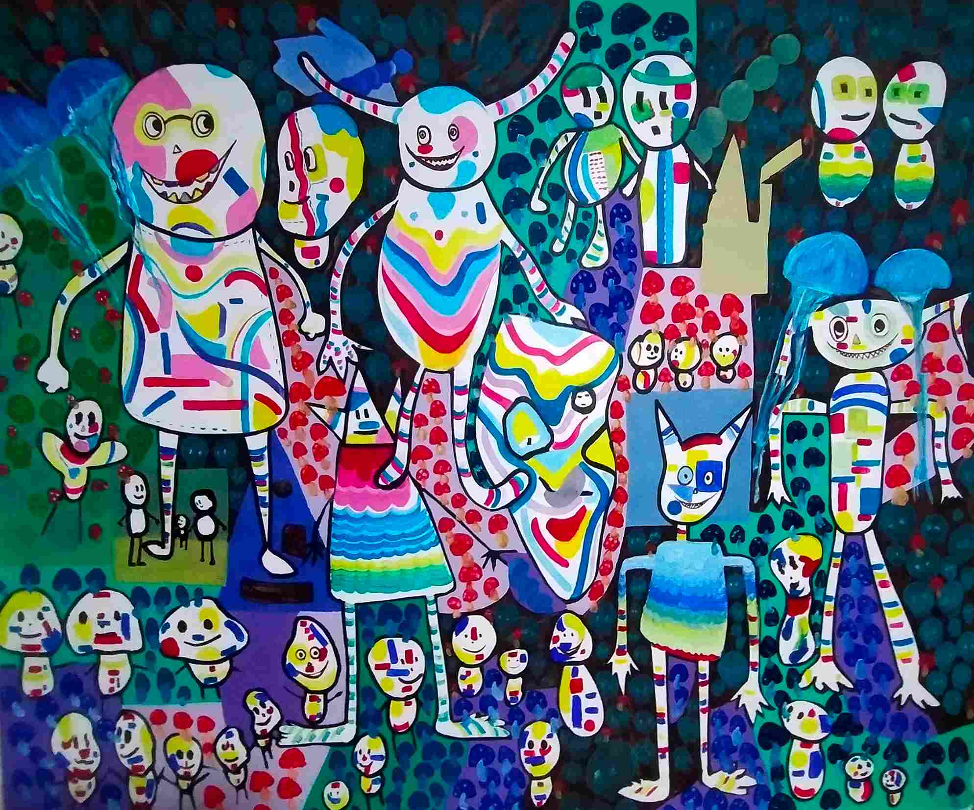 "Étude Cri-Crucifiée 9: Le Théâtre des Enfants"  (inspiré d'Takashi Murakami) (collection privée)